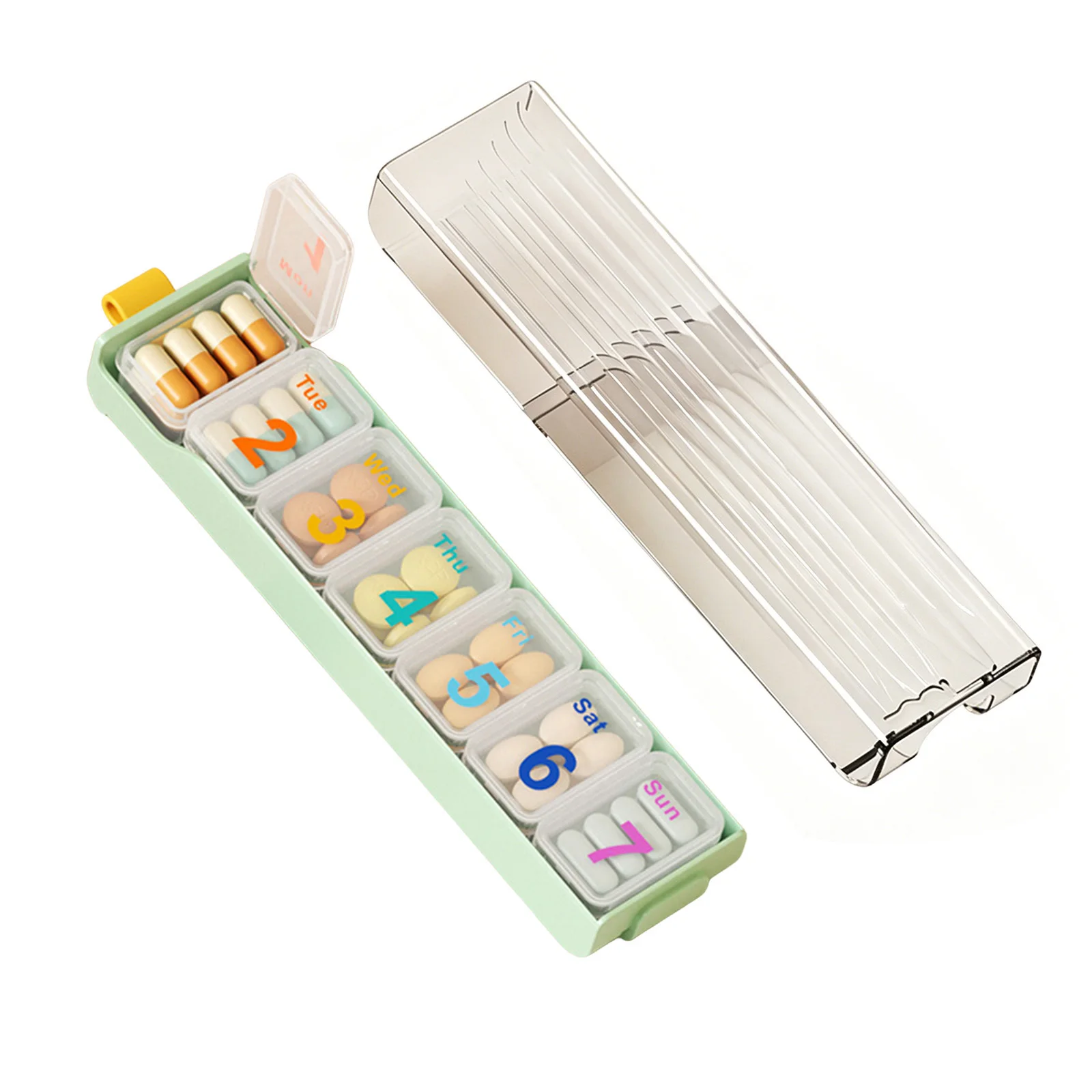 Weekly Pill Organizer - Portable, Moisture-Proof Travel Medication Storage Box