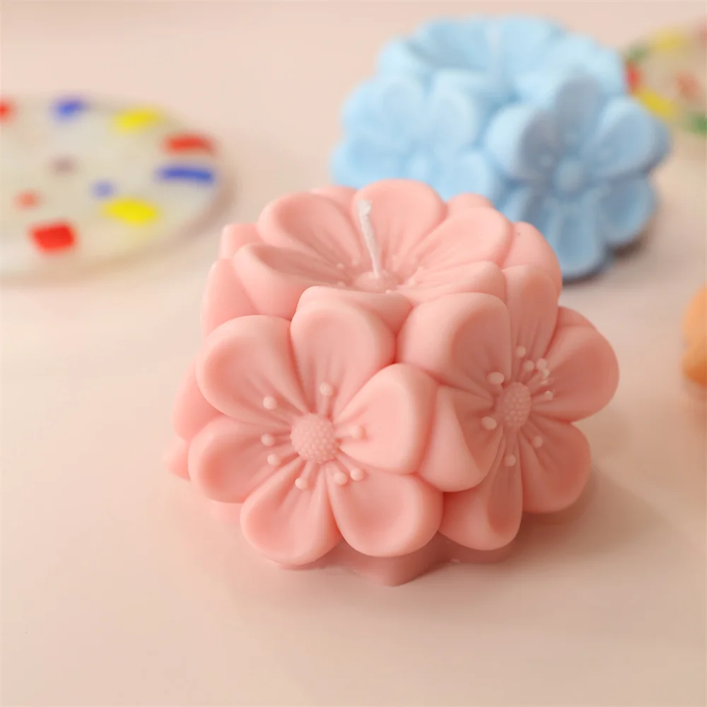 

Boowan Nicole Sakura Candle Silicone Mold 3D Handmade Flower Aromatherapy Candle Making Mould