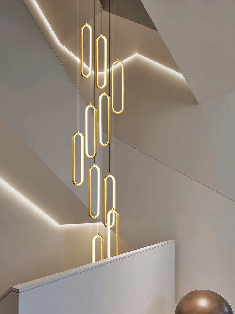Minimalist Chandelier Nordic Hanging Modern LED Pendant Light Living Room Restaurant Villa Loft Ceiling Staircase Pendant Light pendant lights pendant lamp chandelier lighting