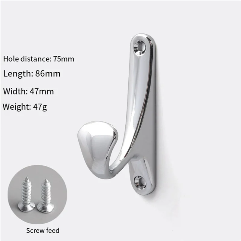 2Pcs Towel Hanger Storage Hooks Metal Cloths Rack Bathroom Robe Hook Towel Bathrobe Metal Wall Hook Home Hooks Durable