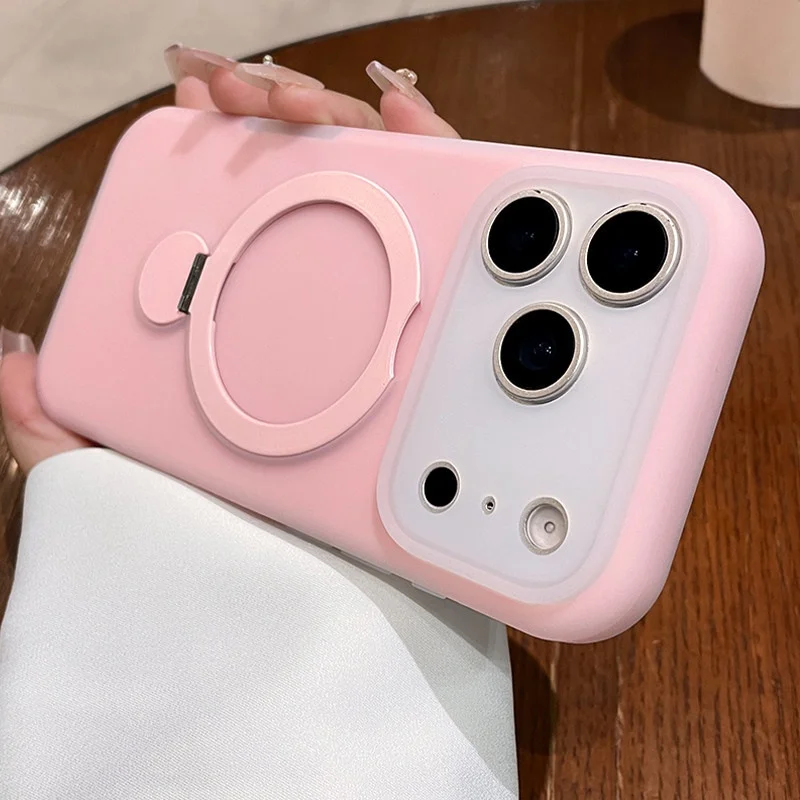 Magnetic Jelly Soft Silicone Phone Case with Ring Stand and Shockproof Bumper Cover