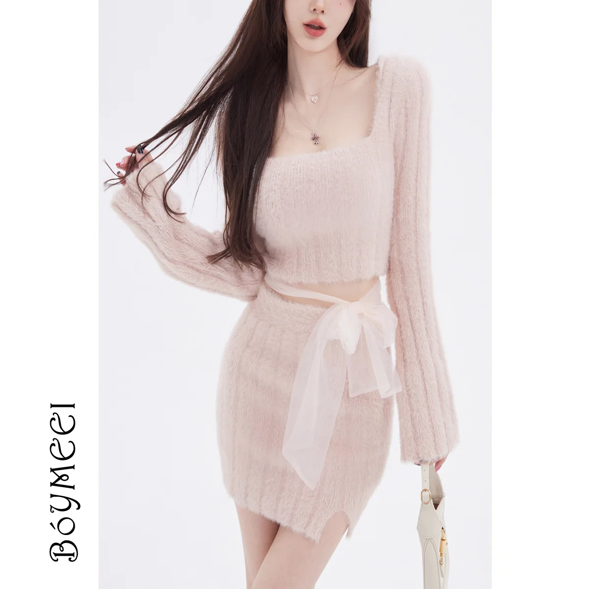 

2022 Autumn Sweater Knitted Suits Female Elegant 2 Piece Dress Korean Fashion Even Party Y2k Mini Dress Office Lady Short Skirts