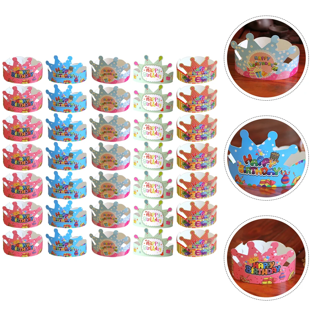 

50 Pcs Paper Crown Party Crowns Hats Birthday for Kids Photo Props Decor Boy Baby Shower Cosmetics Gift Bags