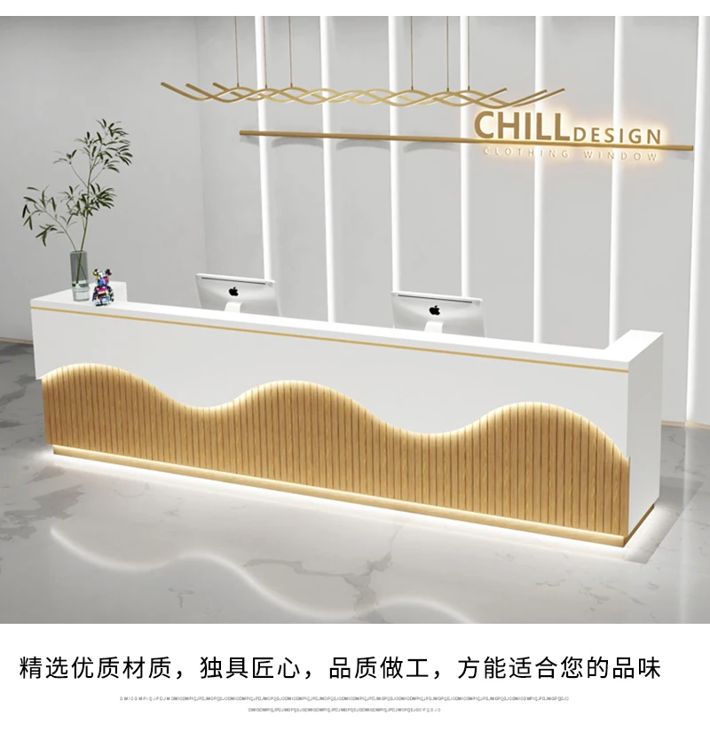 Description Picture 5 of itemCounter Computer Reception Desks Beauty Corner Rostrum Mobile White Desk Luxury Modern Mesa De Escritorio Office Desk Furniture