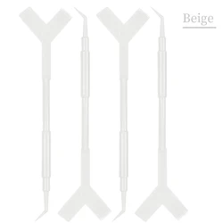 Reusable Eyelash Perming and Lifting Tool Set - Y Shape Comb Applicator Brushes (10-Pack) (Beige)