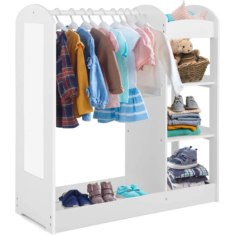 Kids Dress Up Storage with Mirror and Shelves