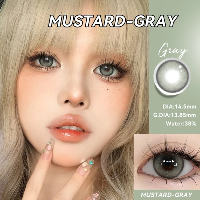 Enhanced Natural Soft Grey Colored Contact Lenses - 14.5mm, 2-Pack, 6-Month Wear