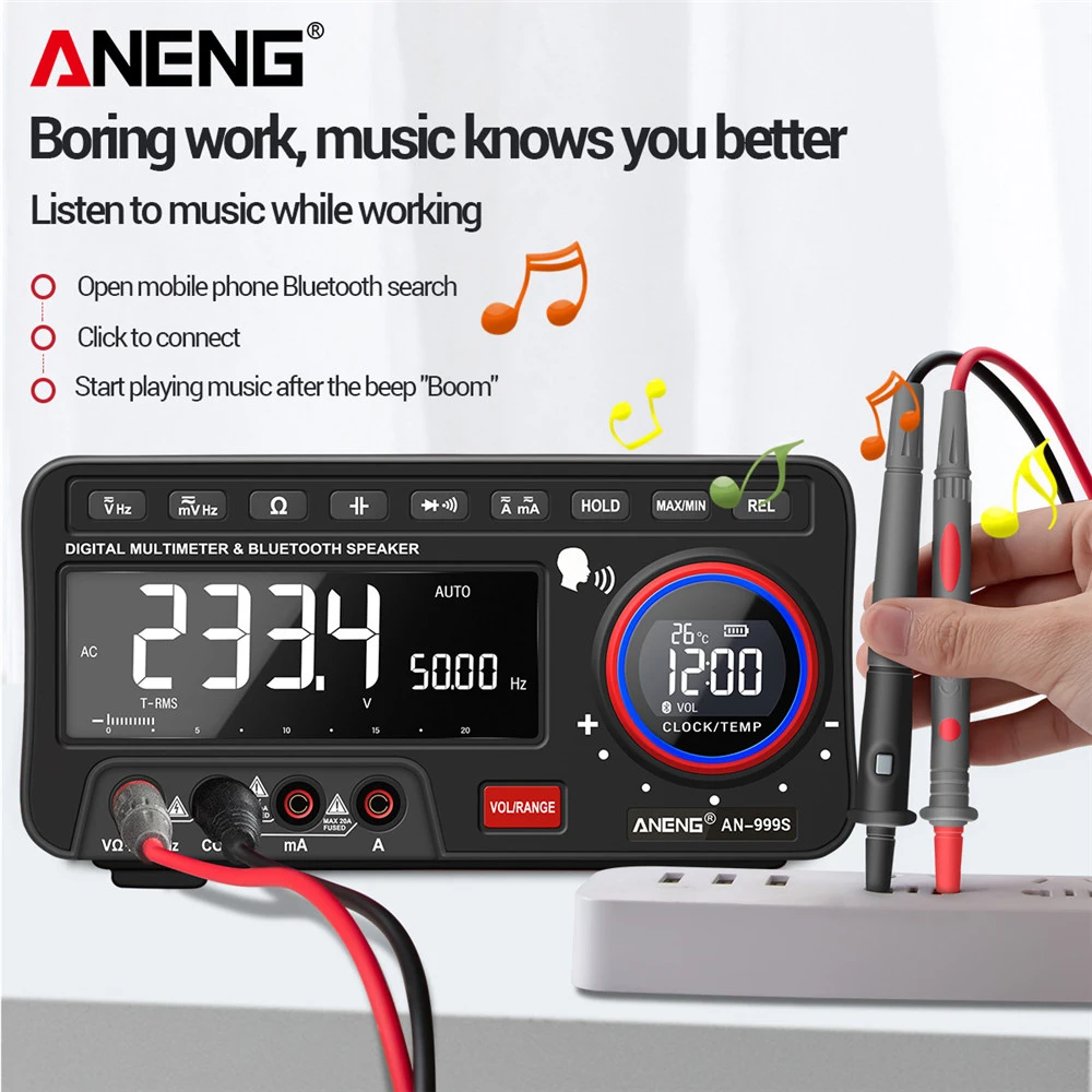 ANENG AN-999S Desktop Voice Digital Multimeter Professional Bluetooth 19999 Counts True RMS DC/AC Voltage Current Tester