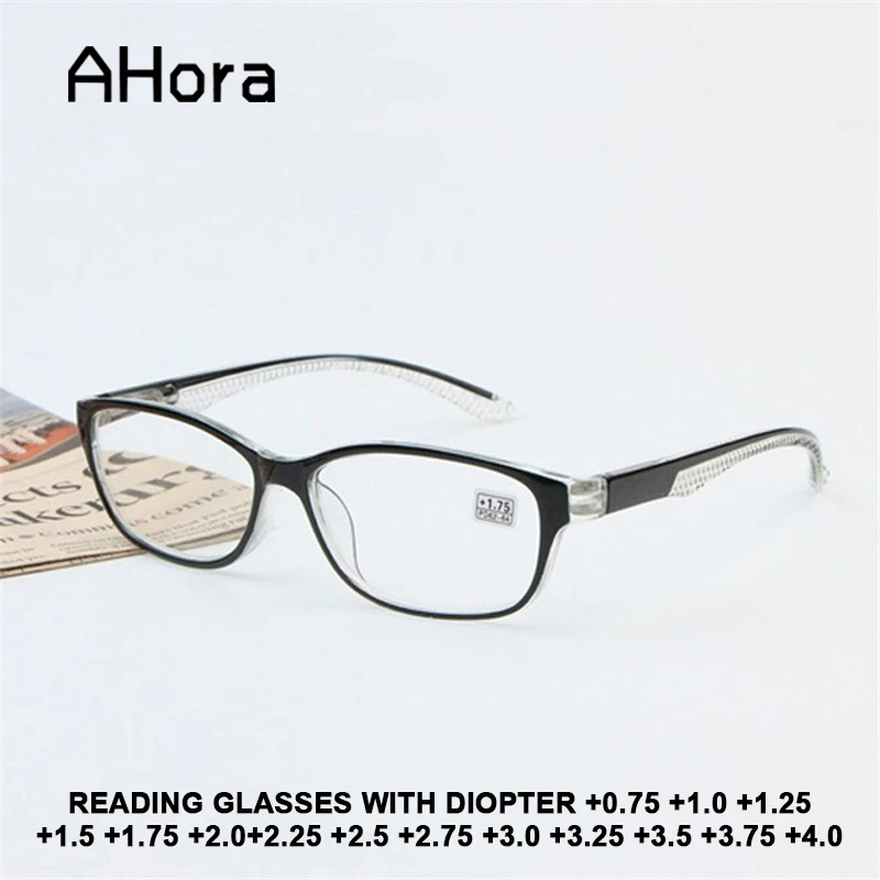 

Ahora Clear Lens Women Reading Glasses for Presbyopia With Diopter +0.75 1.0 1.25 1.5 1.75 2.0 2.25 2.5 2.75 3.0 3.25 3.5 3.75 4