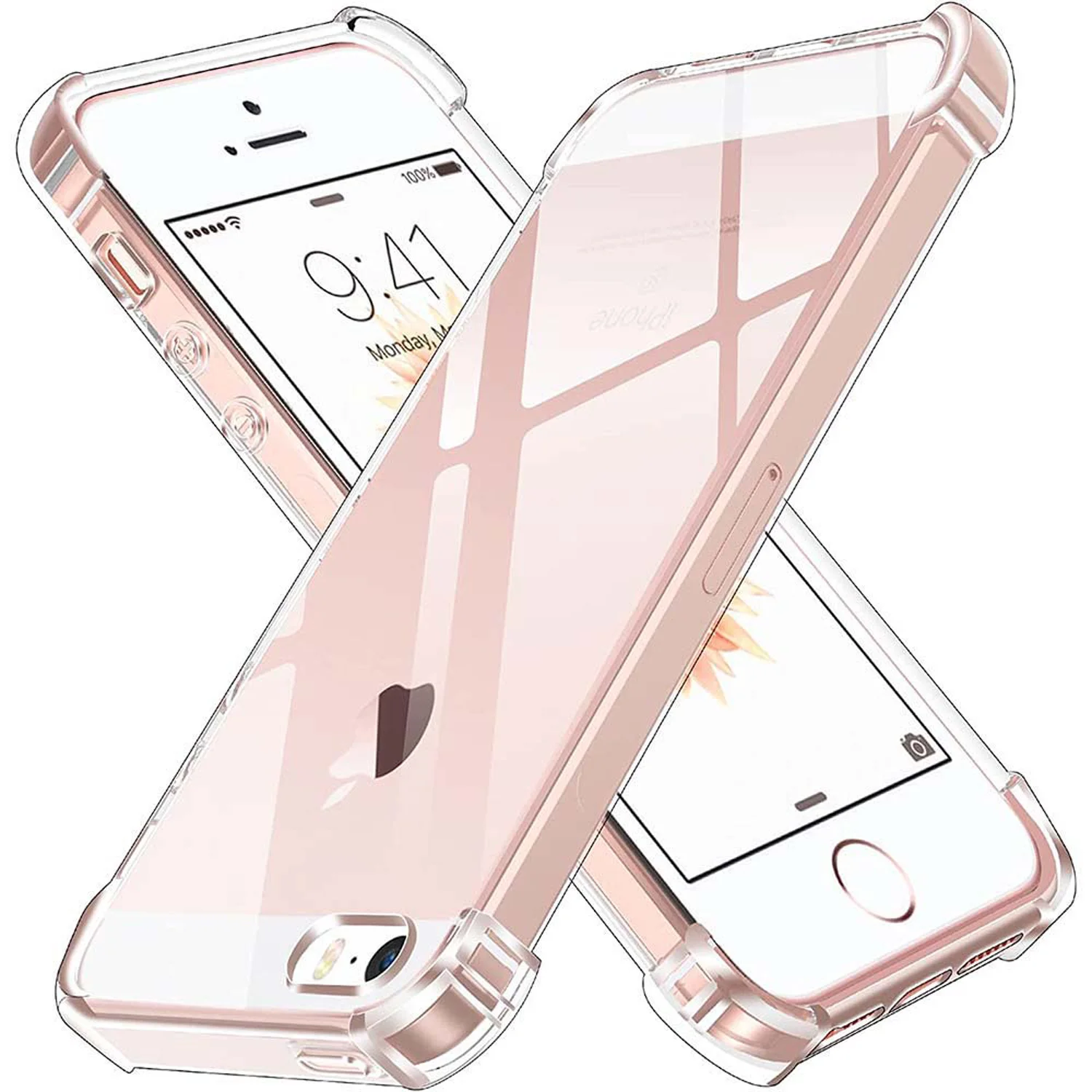 thumbnail image 1 of Shockproof Soft Clear Silicone Case For iPhone 5 5s SE 2016 6 7 8 Plus XS XR 11Pro Max 12 13 14 Thin Transparent Back Cover, 1 of 4