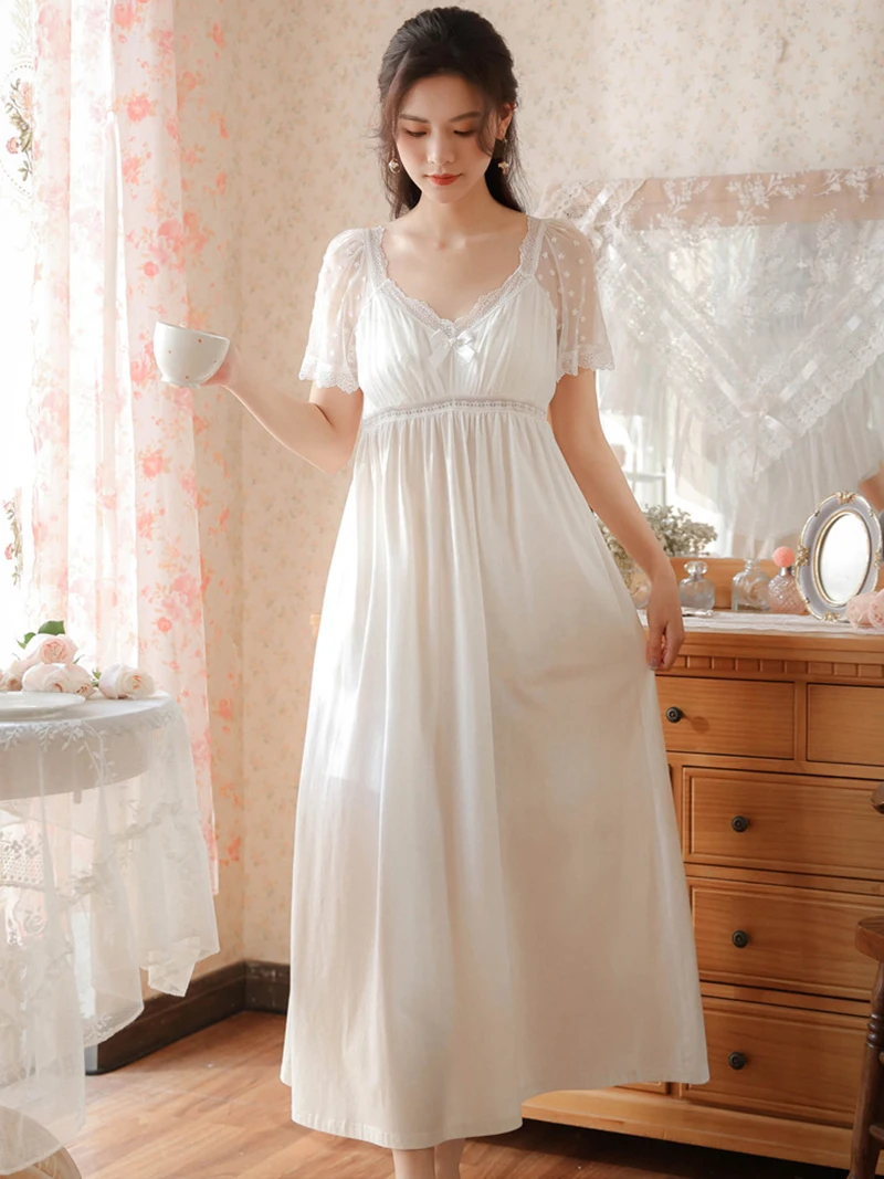 Korean Vintage Princess Lace Pajamas Sleepwear Women Spring Summer Fairy  Ruffles Lolita Night Dress Victorian Sexy Nightgowns - Nightgowns &  Sleepshirts - AliExpress