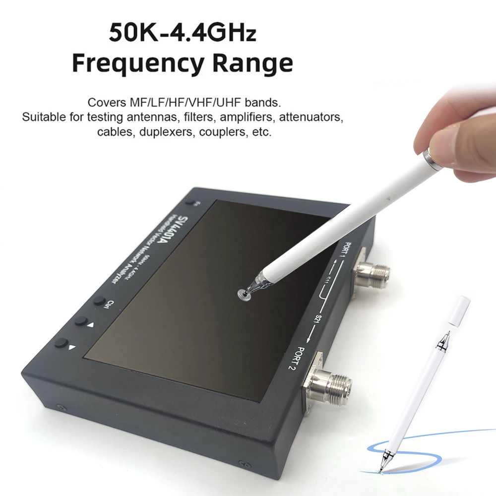 SV4401A 7 Inch Touch LCD 50KHz ~4.4GHz Vector Network Analyzer 8GB HF VHF UHF Antenna Analyzer Upgrade Of NanoVNA VNA FCC CE