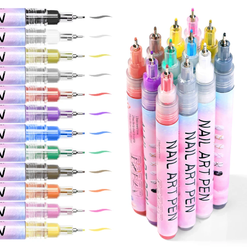 3d Nail Art Pens Double headed Nail Polish Pens Painting - Temu