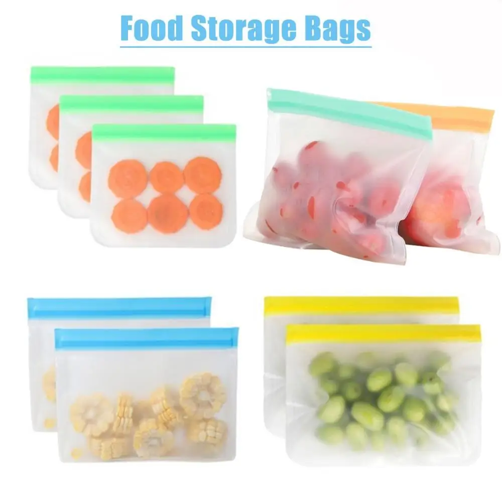 

Stand Up Reusable Lunch Sandwich Leakproof Food Storage Bags Freezer Bags Kitchen Organizer Containers