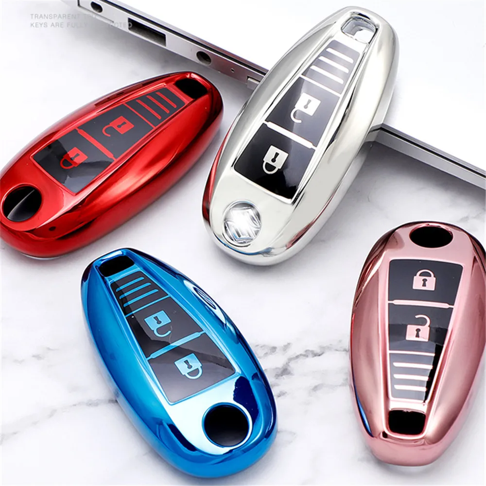Key Case Cover For Suzuki Baleno Ertiga Ciaz Ignis Kizashi Swift SX4 S-cross Vitars TPU Leather Car Smart Key Cover Case Bag Protector Keychain