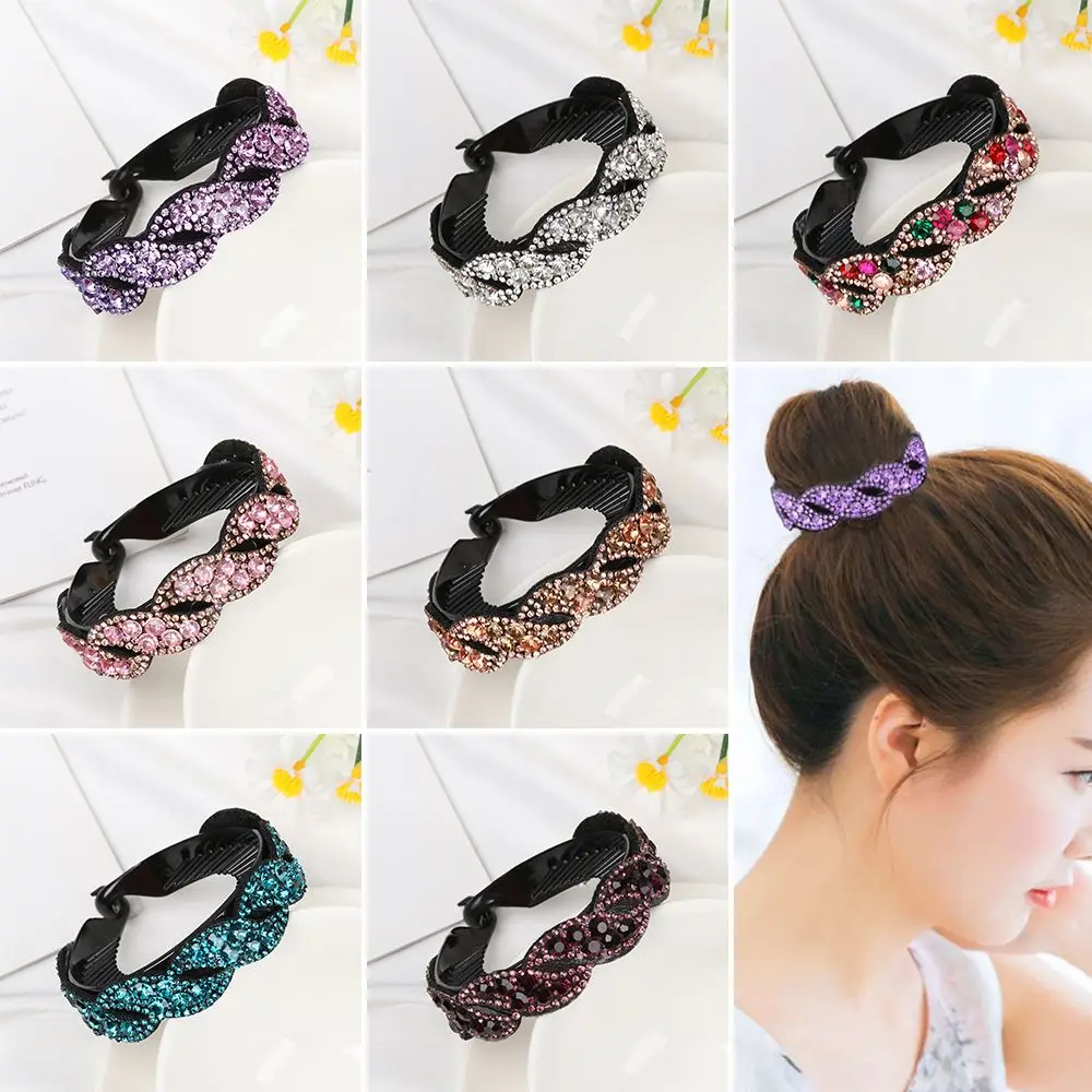 

Women fashion Ponytail Holder Hairlips Clamp Crystal Hair Claw Headwear HairClips Bun Hairpin