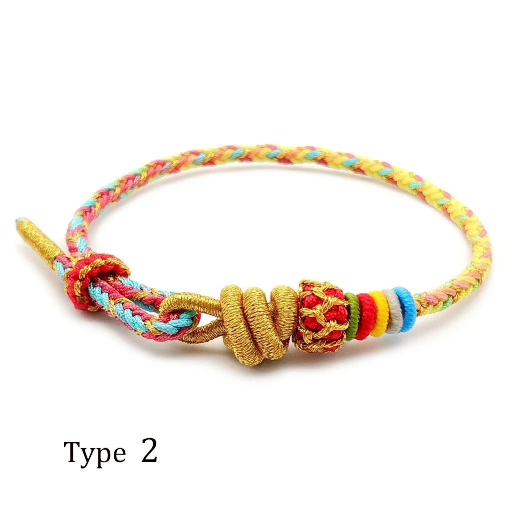 Fashion Exquisite Hand-knitted Multicolor Bracelets Cotton Thread Simple Romantic Dragon-Tie Bracelet Rope Accessories
