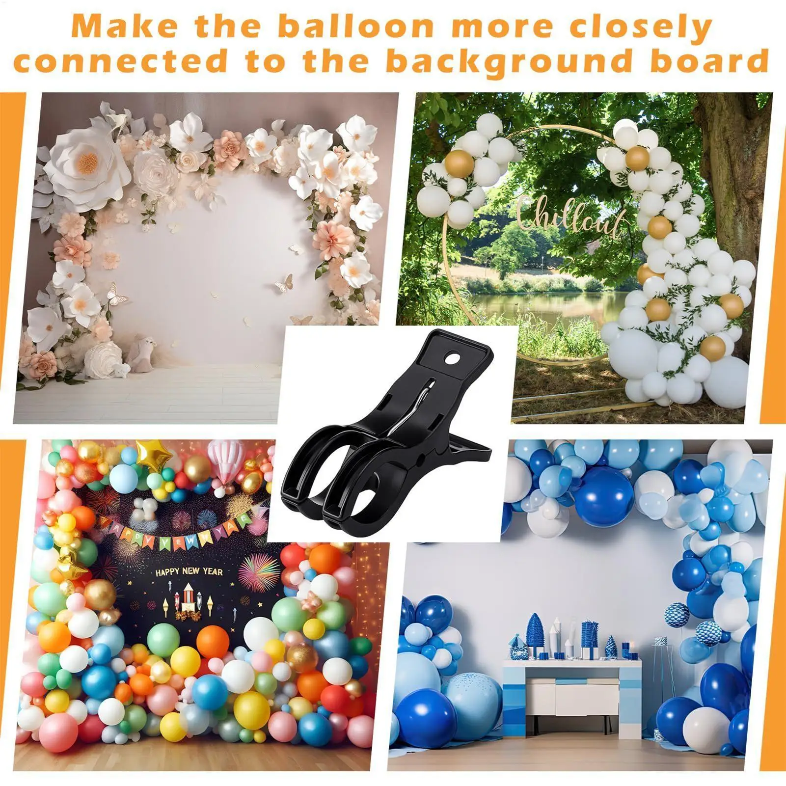 Ballonklemmen, Federklemmen für Ballonbogen, 10-teilig, Partygeschenke zum Basteln, Heimwerker, Holzbearbeitung, Hochzeit, Geburtstag ﻿ – Detail 2