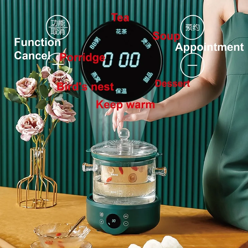 110V/220V Health Pot Split Pot Home Electric Stew Pot Multi-function Porridge Bird's Nest Soup Pot Smart Electric Kettle 1.5L 4