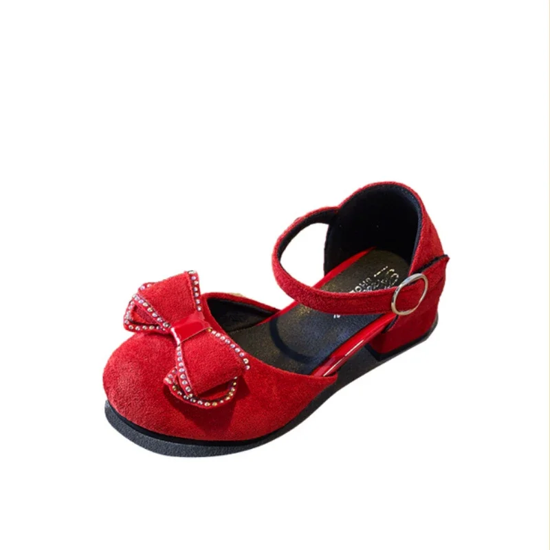 Girls Leather Sandals Low Heel Korean Style Mary Janes