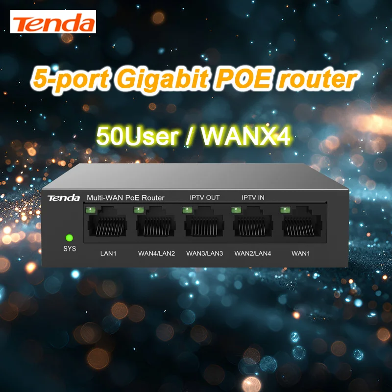 Tenda-fonte de Alimentação Gigabit Poe Gerenciamento ap Entretenimento Integrado 100 Mbps 1000mbps Roteador Mesh Portas