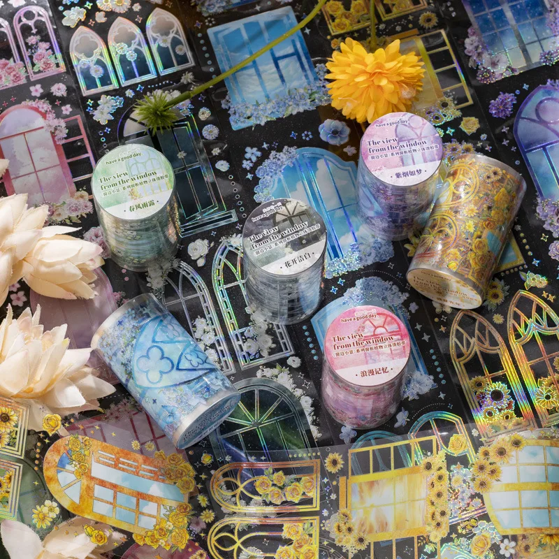 

10pcs/1lot Decorative Adhesive Tapes Cartoon Window view Draft Mask Tapes Scrapbooking DIY Paper Japanese Stickers 3M