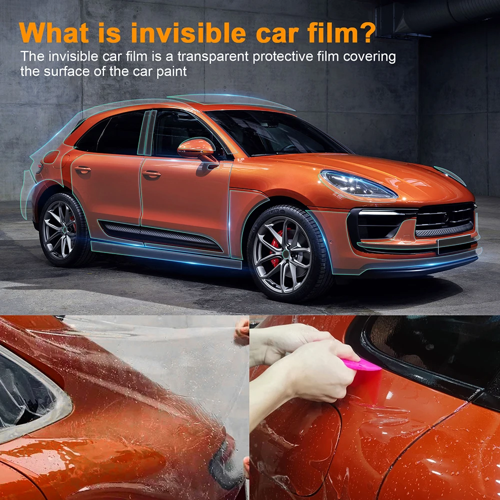 Pellicola Protettiva Per Vernice Adesivo Per Auto Pretagliato Kit Trasparente Reggiseno Ppf Tpu Trasparente Per Porsche Macan Base S Turbo 2022 2023 2