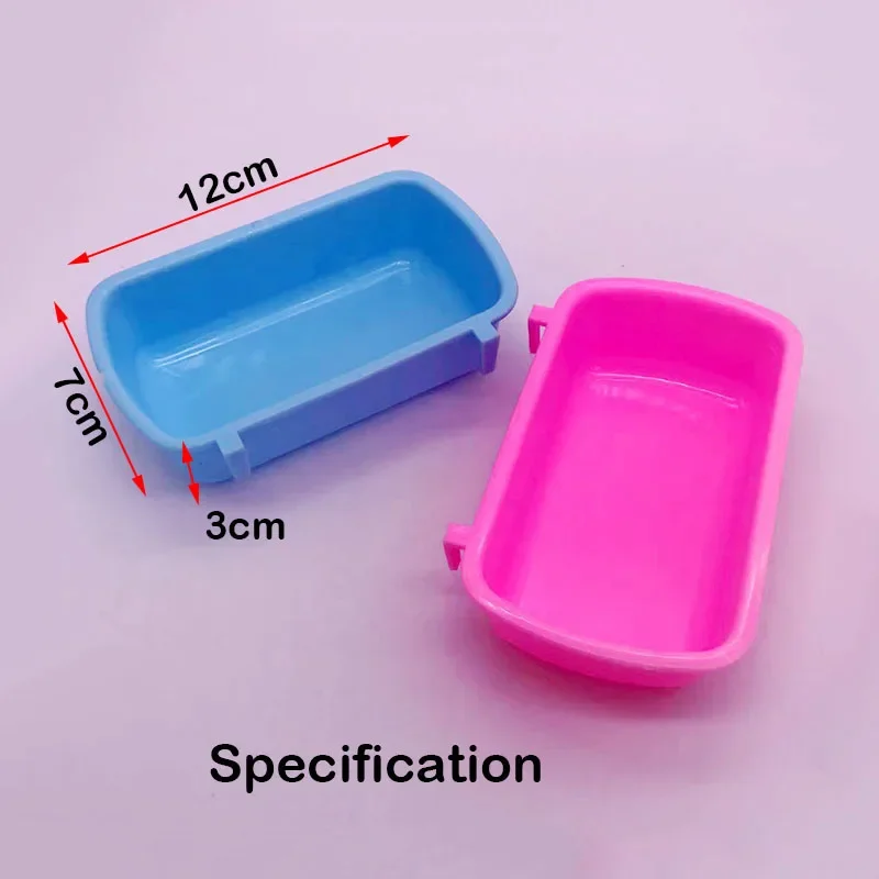 Hamster Water Feeder Hangable Plastic Hamster Squirrel Food Feeder Small Pets Water Drinking Bowl Food Bowl Hamster Cage Accessories