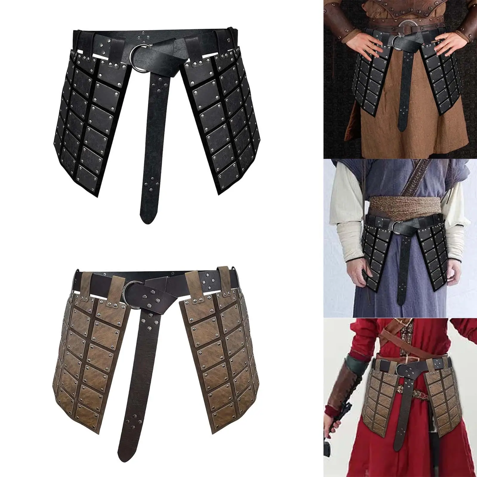 

Mercenary Knights Skirt Armors Clothing Medieval PU Leather Thigh Armors for Fantasy Events Halloween Comic Con Cosplay Parties