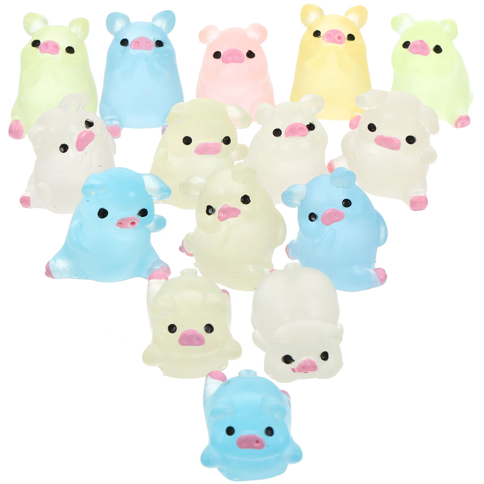 

Ganazono Mini Resin Luminous Pig Tiny Glow The Dark Pigs Miniature Pig Figures Patio Lawn Fairy Garden Micro Landscape Aquarium