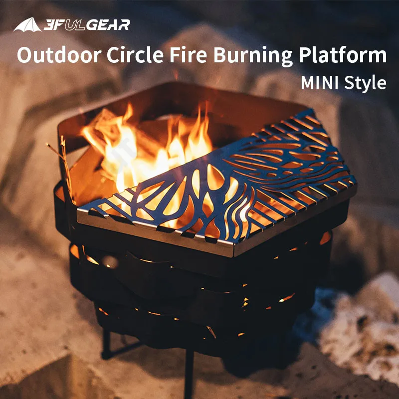 3F UL GEAR 2023 Outdoor Portable Mini Stove Camping BBQ Picnic Folding  Ultralight Stainless Steel Firewood Stove Cooking Heating