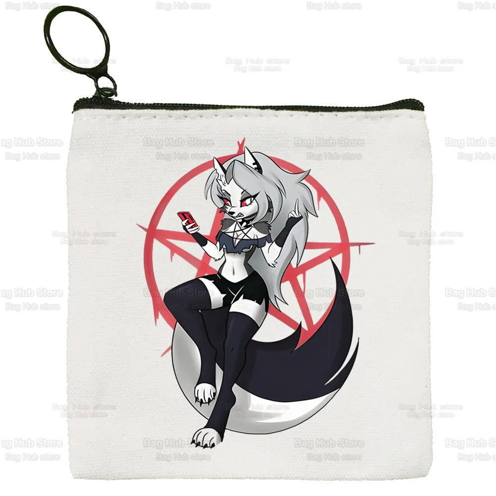 

Helluva Boss Storage Small Bag Card Bag Key Bag Coin Clutch Bag Zipper Key Bag Small Square Bag Coin Purse