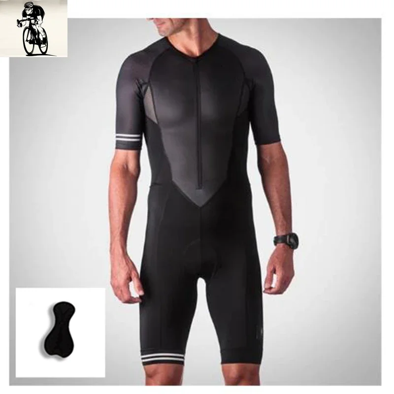 Men Short sleeve Cycling Jersey Triathlon Suit, Mens Short sleeve Triathlon Jumpsuit Running Swimming and Cycling Skin Suit wear 4