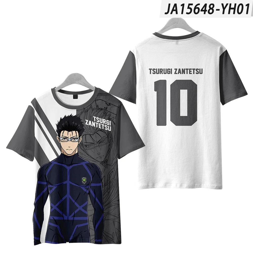 2022 Última camiseta BLUE LOCK NAGI para hombres, camisetas con estampado 3D para mujeres, camisetas de manga corta con cuello redondo, camisetas de dibujos animados de anime para niños y niñas