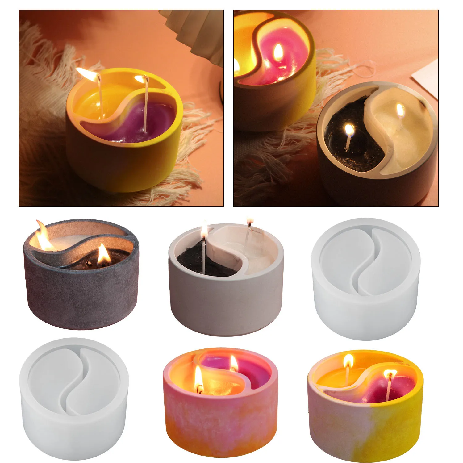 

DIY Tai Chi Organizer Silicone Mold Aromatherapy Candle Gift Box Resin Molds