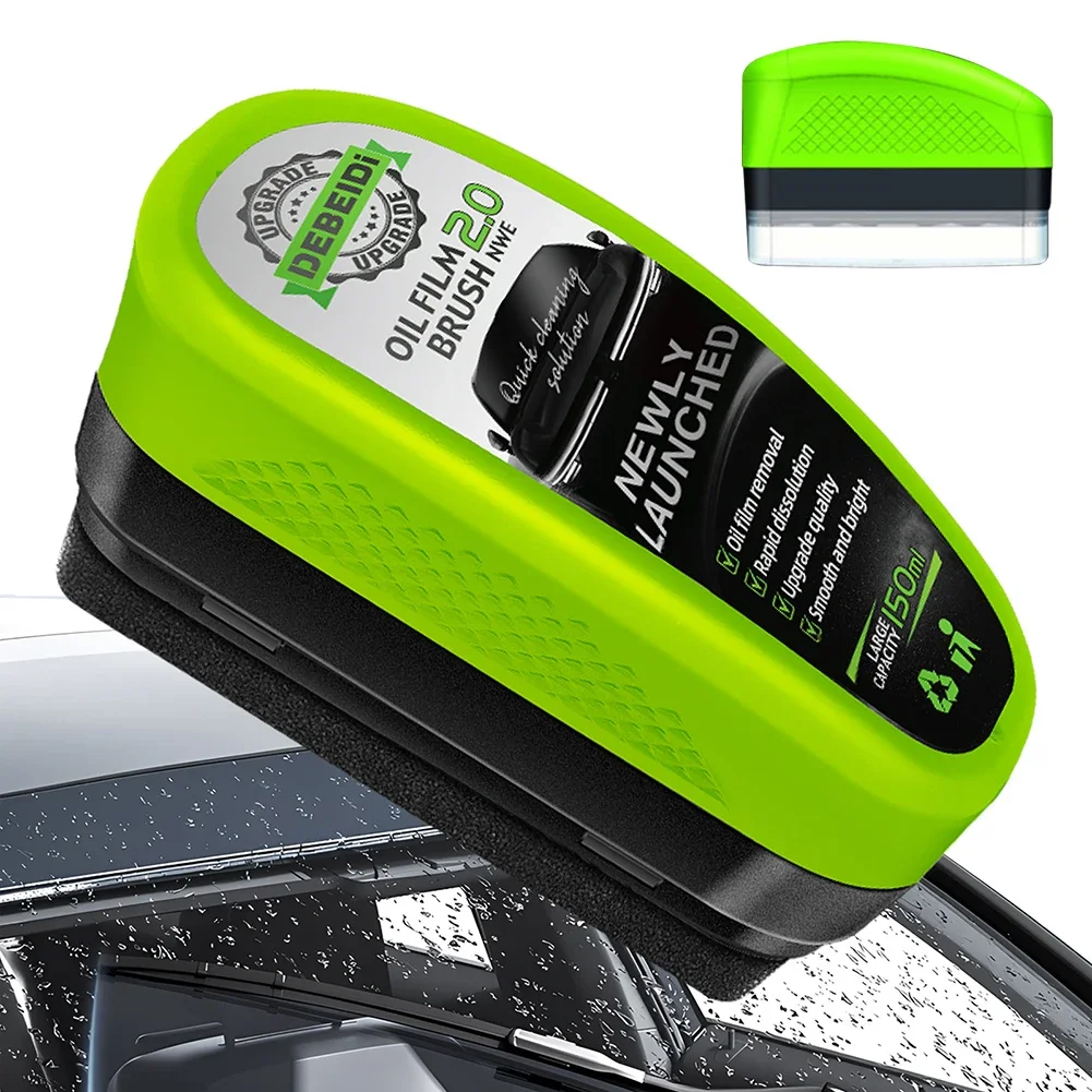 2.0 New Upgraded Model Auto Front Glass Side Window Mirror Cleaning Coating Wipe Auto Glass Oil Film Removal Cleaning Brush 2