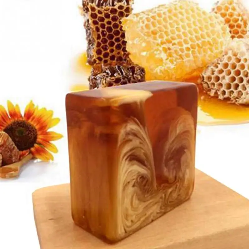 1pcs Natural Handmade Honey Soap Propolis Honey Milk Soap Face Care Replenishing White Skin Beauty Bleaching Deep Cleansing Soap
