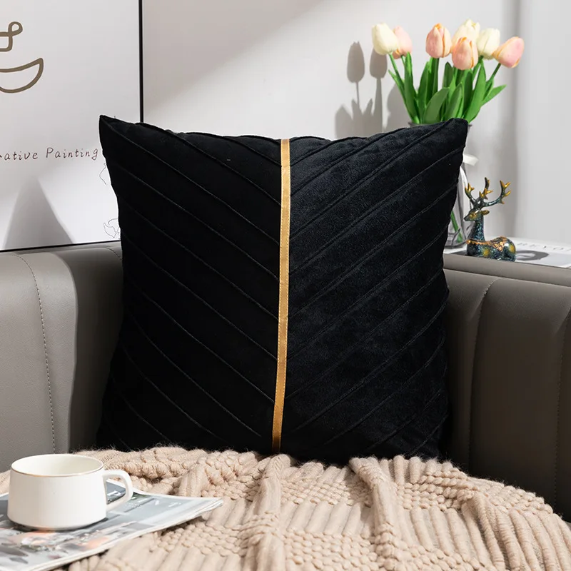 Velvet Cushion Cover 45x45cm High Quality Pleated Pillow Cover for Sofa Living Room Decor Pillowcase Decorative Cushion Covers
