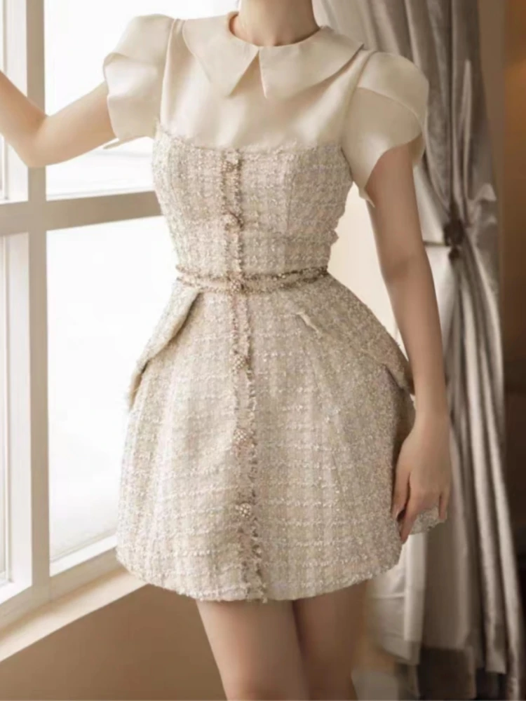 

Винтажное сексуальное женское кружевное платье в стиле бохо, женское однотонное летнее Сетчатое элегантное платье с вышивкой и коротким рукавом, модель 2024 года, ТРАПЕЦИЕВИДНОЕ ПЛАТЬЕ