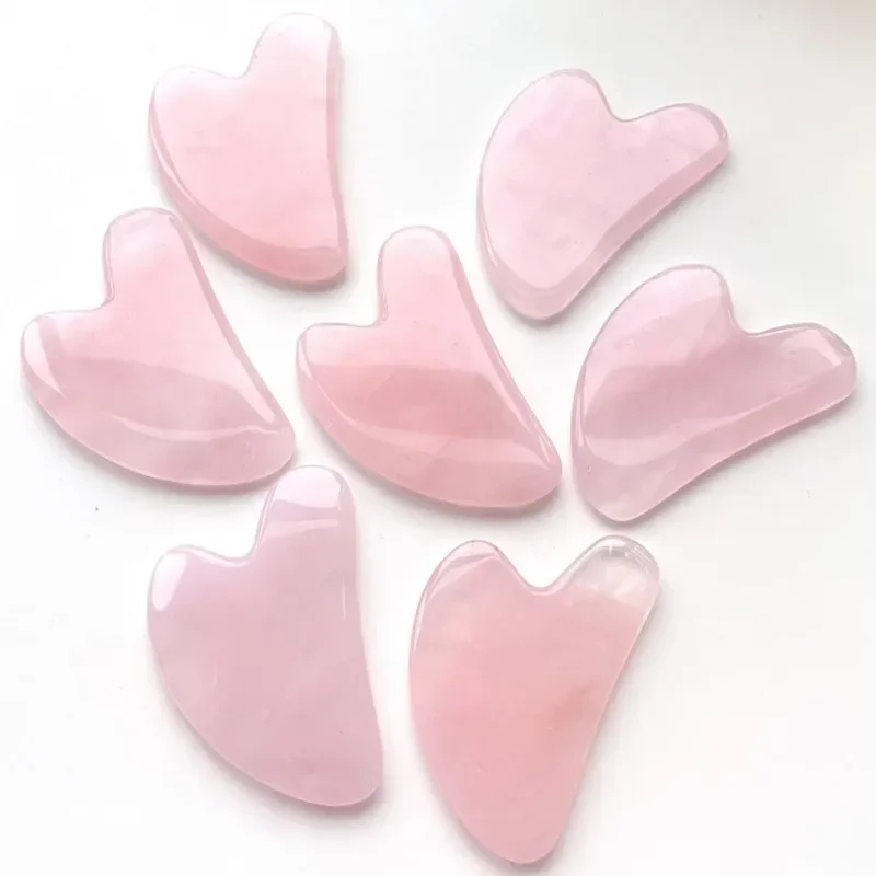 New Natural Jade Stone Gua Sha Massage Board Rose Quartz Guasha Plate Jade Face Massager Scrapers Tools For Face Neck Back Body 4