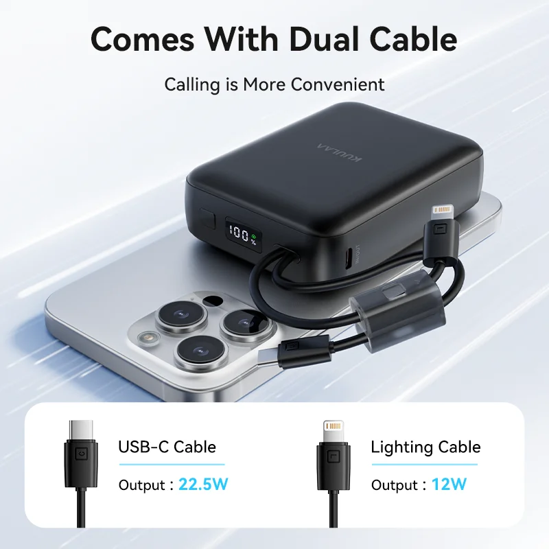 KUULAA 22.5 واط قوة البنك 20000 مللي أمبير شاحن مح...