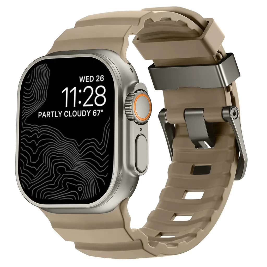 Luminous Sport Silicone & Titanium Metal Watch Band Bracelet