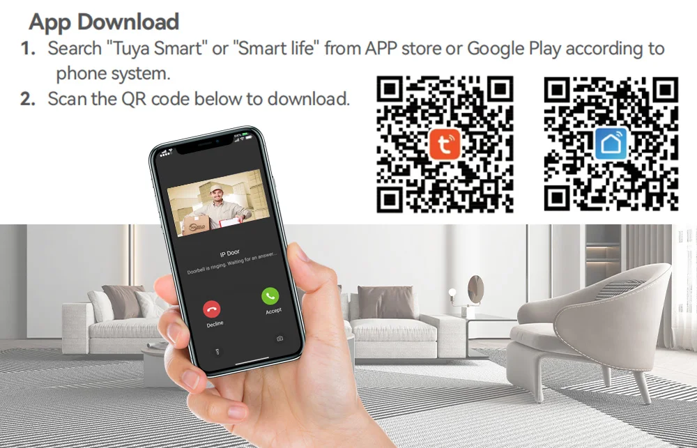 Tuya Smart Video Doorbell Intercom System for Home Apartment Gate and Door Lock