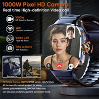 Montre connectée Android avec réseau 5G/4G complet, écran AMOLED de 2,4 pouces, appels indépendants, caméra, GPS, Wifi, Bluetooth, montre de sport 4
