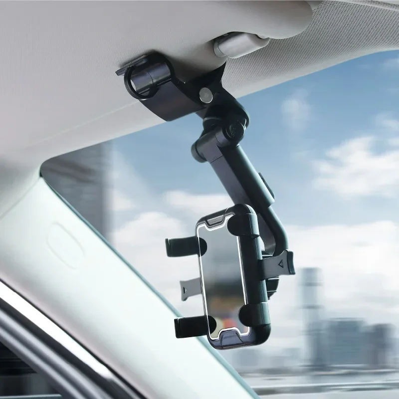 360 Degree Car Phone Support Easy Clip Mount Stand on Rearview Mirror Mobile Flexible Holder For IPhone 12Pro 13