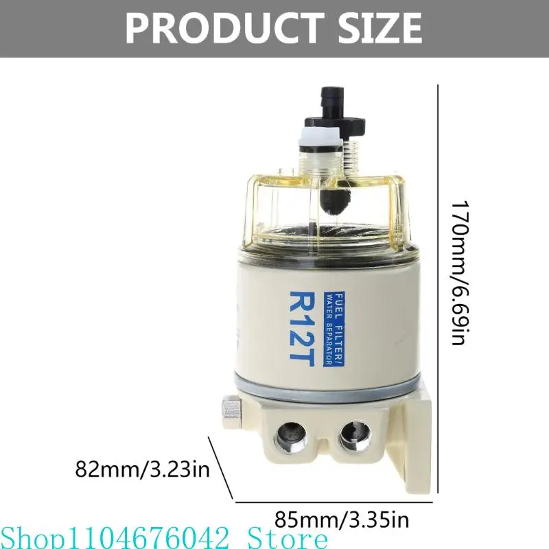 R12T Fuel/ Water Separator Filter Engine Marine SPIN-ON R12T Filter Replaces S3240 120AT NPT ZG1/4-19 Complete Assembly