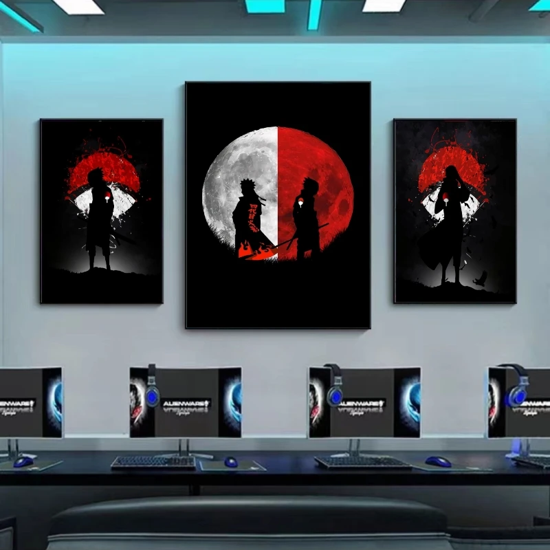 

Naruto Painting Canvas Dark Style Anime Figure Posters Manga Home Room Decor Aesthetic Wall Art Children's Birthday Party Gifts