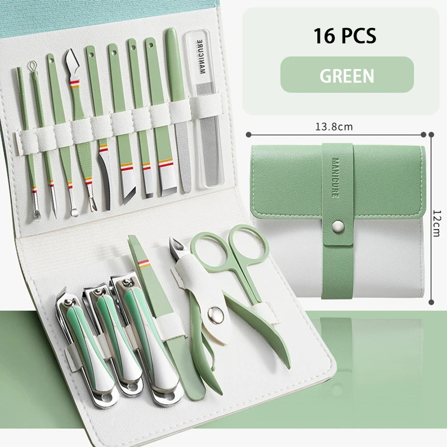 접이식 가방 휴대용 손톱 수리 도구 네일 나이프 세트, 가정용 손톱 도랑 및 발 수리 칼, 불꽃 손톱 가위 선물