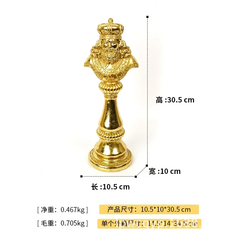 Resin New Chess Living Room Decoration Collection Statue of King Knight Queen Home Office Desktop Accessories Object Item