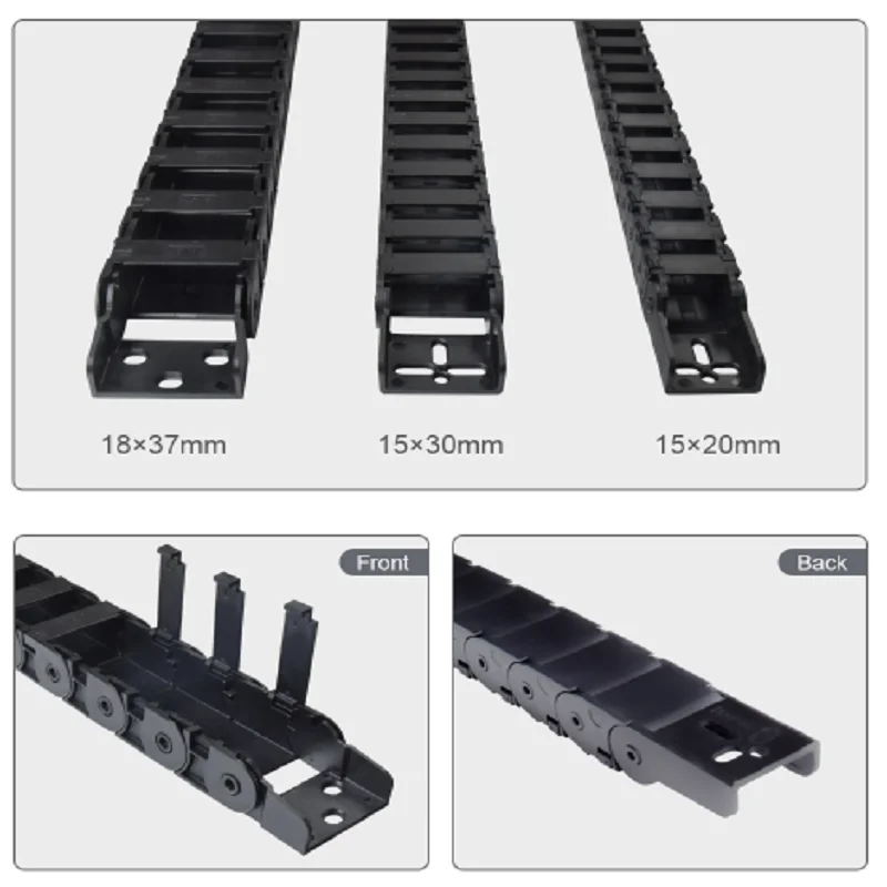 Plastic Cable Chain Bridge Type Non-Opening Plastic Drag Towline 10x10 10x15 10x20mm For Laser CNC Router Machine